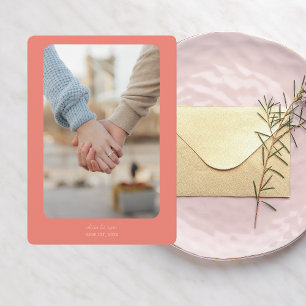 Reserve A Data Modern Wedding   SALVAR A DATA   Coral escuro