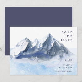 Reserve A Data Modern Winter Mountain Pattern Wedding