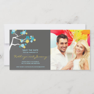 Reserve A Data Moderna Cherry Blossoms Adoram Pássaros Salvem Dat