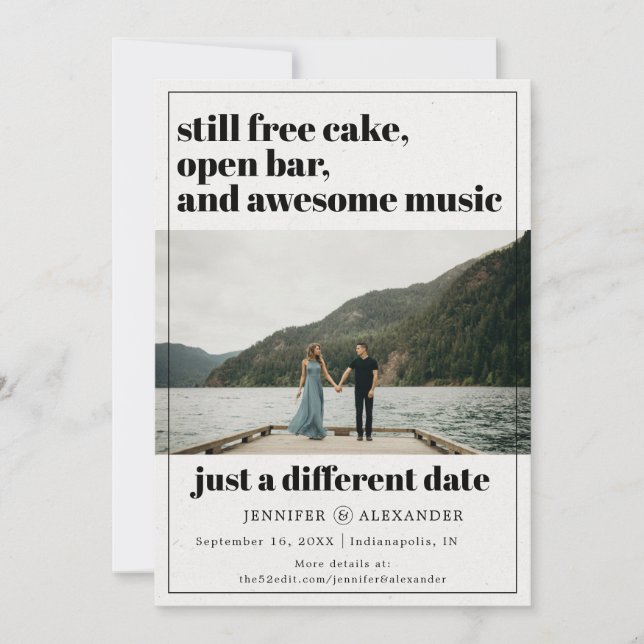 Reserve A Data Moderno adiou Alterar a Foto da Data (Frente)