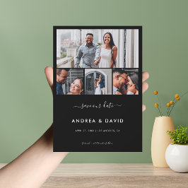Reserve A Data Moderno Chic 4 Colagem de Fotos Site Casamento Pre