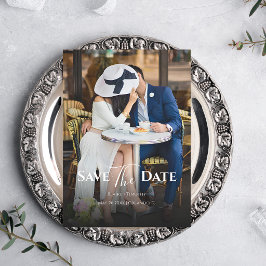 Reserve A Data Moderno Chic Elegante Casal Foto de Casamento Simp