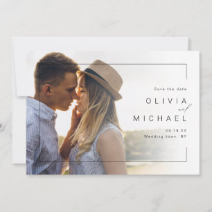Reserve A Data Moderno chic minimalista foto casamento salvar a d