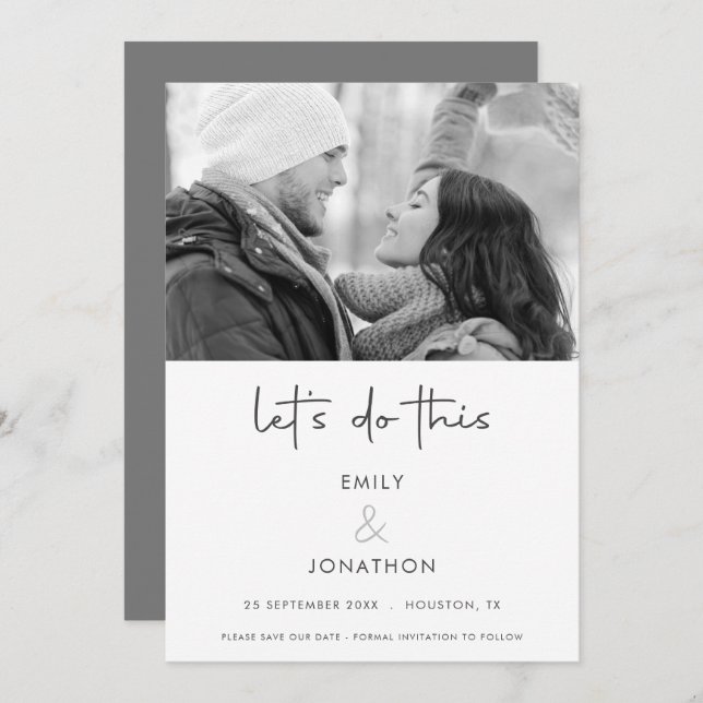 Reserve A Data Moderno Deixa Fazer Esta Foto Preto Branco Salvar  (Frente/Verso)