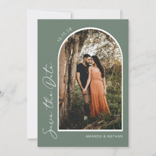 Reserve A Data Moderno e simples sábio verde economiza a data