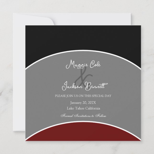 Reserve A Data Moderno elegante Salvar a Data (Verso)