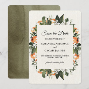 Reserve A Data Moderno Floral de Laranja Cítrica   Rústico