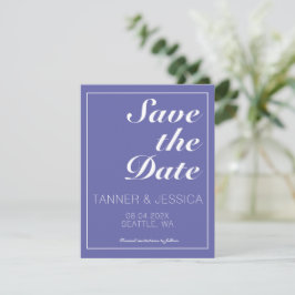 Reserve A Data Moderno Minimalista Periwinkle & White Salve a Dat