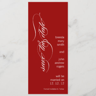 Reserve A Data Moderno Personalizado Salvar a Data Vermelho e Bra
