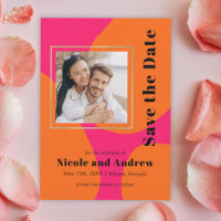Moderno Rosa Quente e Casamento Laranja Salvem a D
