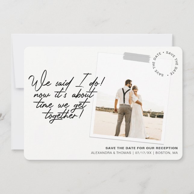 Reserve A Data Moderno Salvar a Foto de Recepção de Data (Frente)