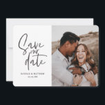 Reserve A Data Moderno save the date fotográfico floral de casame<br><div class="desc">Moderno save the date fotográfico floral de casamento. Em roxos,  rosas,  marrons e verde. Versão moderna de casamento rústico com caligrafia manuscrita.</div>