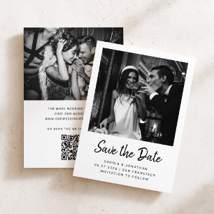 Reserve A Data Moderno Script Minimalista e Duas Fotos Casament