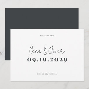 Reserve A Data Moderno simples tipografia casamento salvar o