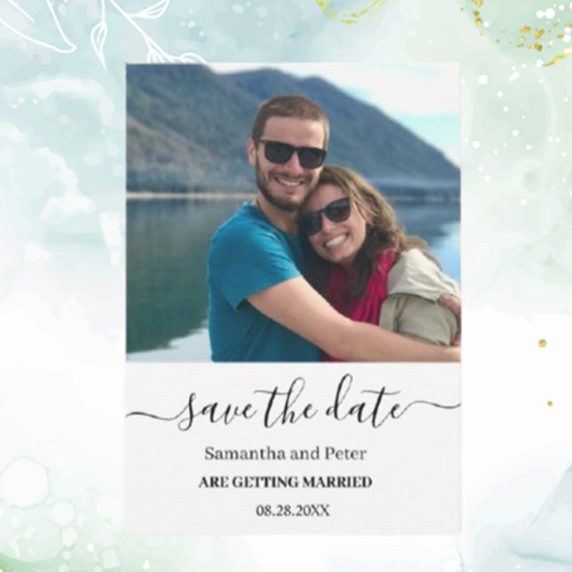 Reserve A Data Módulo de Foto Personalizado Relaxado Salvar a Dat (Create lasting memories with our custom photo Modern Relaxed Save the Date cards.)