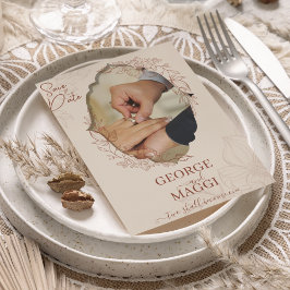 Reserve A Data Moldura Antiga Ornata Linha Magnólia