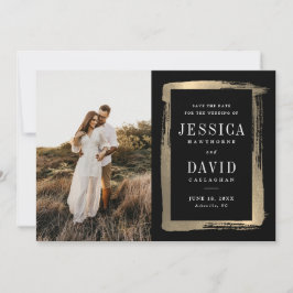 Reserve A Data Moldura de Foto de Casamento Pintada a Ouro Modern