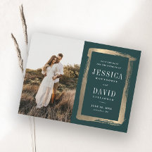 Moldura de Foto de Casamento Pintada a Ouro Modern