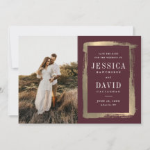 Moldura de Foto de Casamento Pintada a Ouro Modern