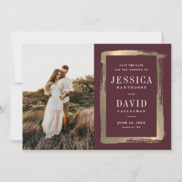 Reserve A Data Moldura de Foto de Casamento Pintada a Ouro Modern