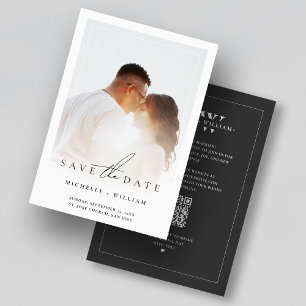 Reserve A Data Moldura de Foto de Monograma de Casamento Minimali