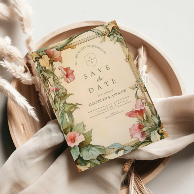 Reserve A Data Moldura de Vinha Rosa casamento (Criador carregado)