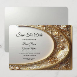 Reserve A Data Moldura Dourada Ornamentada Save The Date