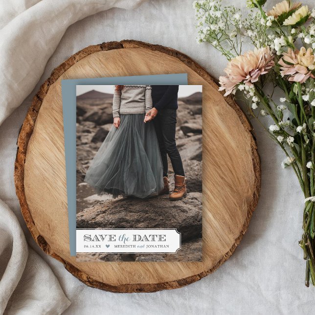 Reserve A Data Moldura Elegante com Foto Sobreposta para Salvar a (Criador carregado)