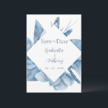Reserve A Data Moldura Floral Aquarela Azul<br><div class="desc">Linda moldura floral em forma de diamante azul feita em aquarelas de cores variadas para criar este lindo cartão de lembrança de casamento "Save the Date". As opções de comida estão incluídas e podem ser personalizadas ou removidas. Personalize conforme necessário. Para personalizar, clique no link "personalizar ainda mais" e use...</div>
