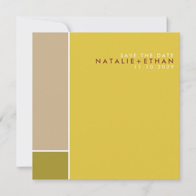 Reserve A Data Mondrian Retro Mod Art Colorida Salvar Data (Frente)