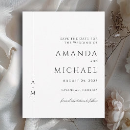 Reserve A Data Monograma Clássico Elegante Simples Salvar a Data