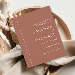 Reserve A Data Monograma Clássico Simples em Terracota para Salva