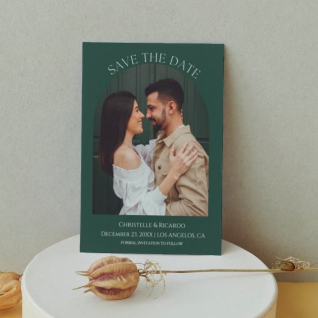 Reserve A Data Monograma de Casamento Verde Esmeralda Salvar a Da (Criador carregado)