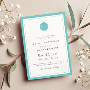 Reserve A Data Monograma de cor personalizado Salvar a placa de d