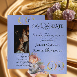 Reserve A Data Monograma de Flores Silvestres, Foto e Folha - Azu