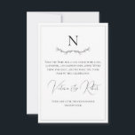 Reserve A Data Monograma Moderno Preto e Branco<br><div class="desc">Lindamente projetado para salvar a data do casamento com o seu monograma e acento de folha desenhada à mão por baixo. Uma reviravolta muito única e diferente para um cartão de salvar a data. Adicione todas as suas informações na encantadora descrição do casamento escrita, se desejar, ou use esta. Insira...</div>