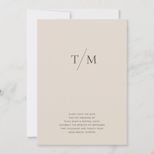 Reserve A Data Monograma Simples Moderno Misturar e Combinar Casa (Frente)