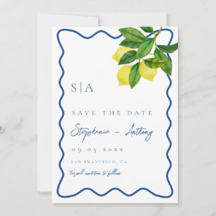 Reserve A Data Monogramas Lemon Citrus, Casamento na Fronteira da