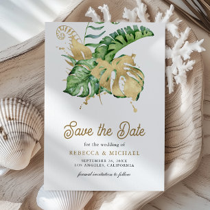 Reserve A Data Monstera Palma Tropical Foto Casamento
