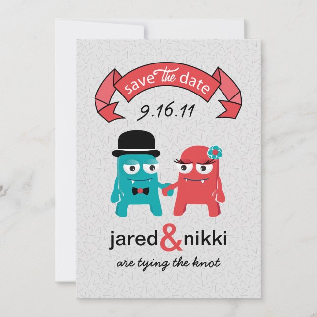 Reserve A Data Monstros apaixonados salvem a data (Frente)