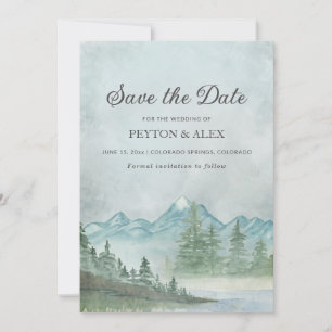 Reserve A Data Montanhas com Capas de Neve Salva de Casamento de