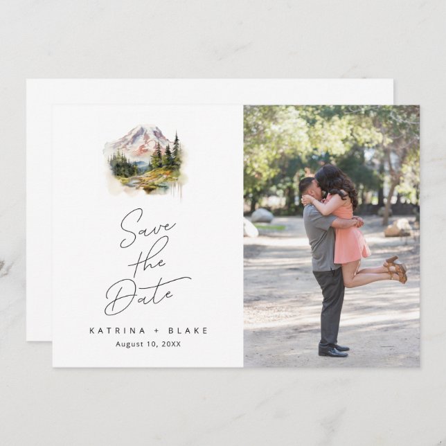 Reserve A Data Monte Rainier Washington Salve a Data (Frente/Verso)