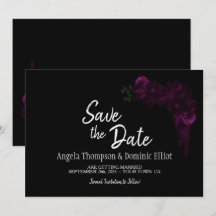 Moody Black com Casamento Floral Rosa Salve a Data