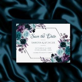 Reserve A Data Moody Boho | Casamento Floral Teal Turquoise Dark