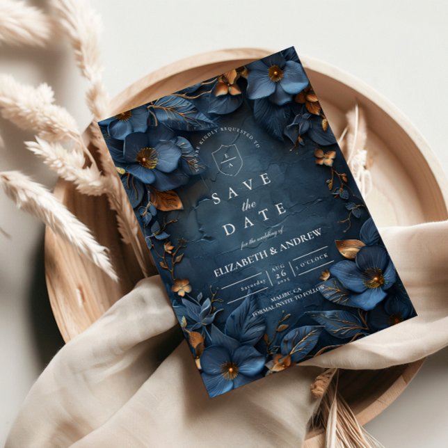 Reserve A Data Moody Copper Floral Wedding (Criador carregado)