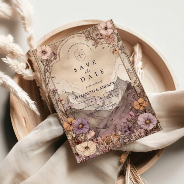 Reserve A Data Moody Wildflower Mountain Wedding (Criador carregado)