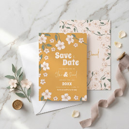 Reserve A Data Mostarda Groovy Floral Salva a Data