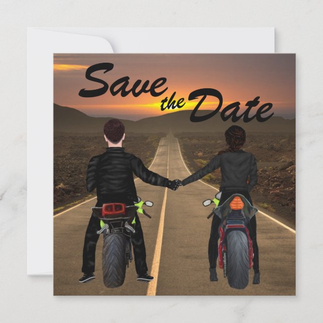 Reserve A Data Motociclos de casal no Sunset Wedding Save T (Frente)