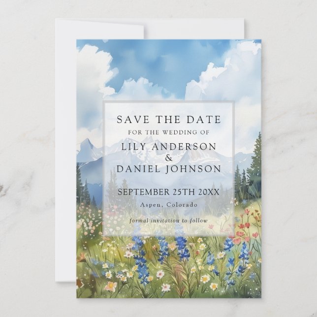 Reserve A Data Mountain Wildflowers Floral Meadow Wedding (Frente)