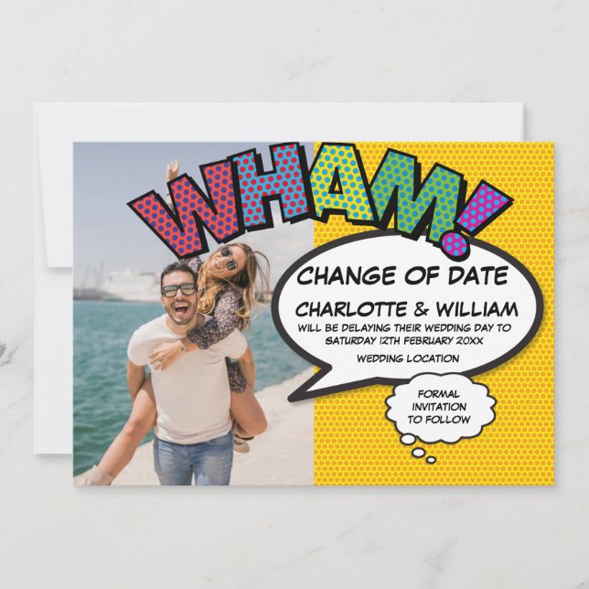 Reserve A Data Mudança de Data da Foto do WHAM Adiada História em (Frente)